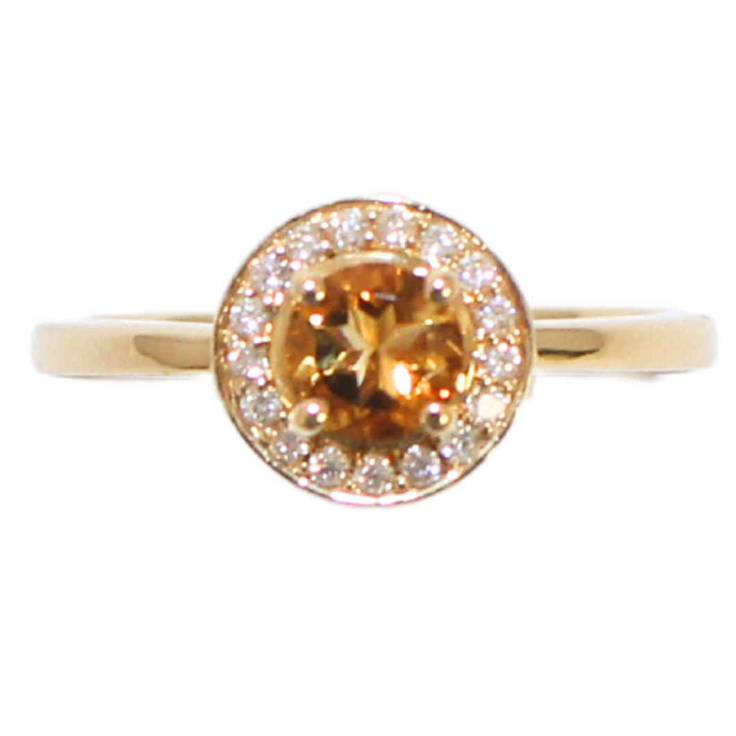 Citrine and Diamond Ring