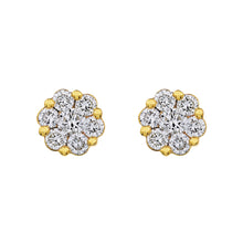 Load image into Gallery viewer, 10ky 1.0ctw Diamond Cluster Earrings
