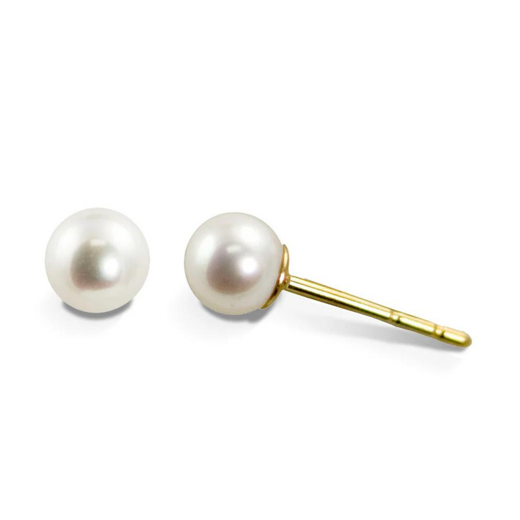 14ky 4mm A Pearl Stud Earrings