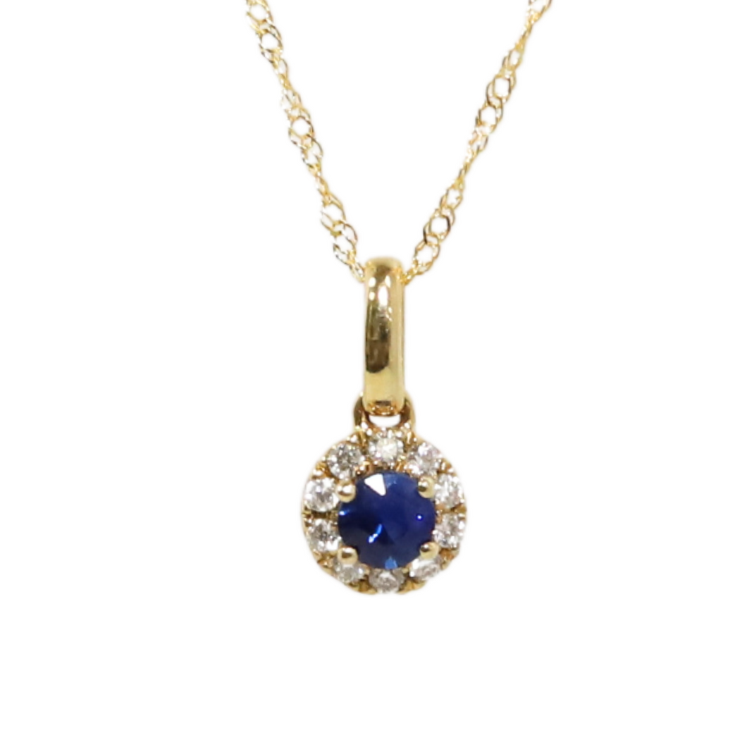 Sapphire And Diamond Pendant Necklace