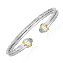 Load image into Gallery viewer, Ginny Green Amethyst Cuff Bangle
