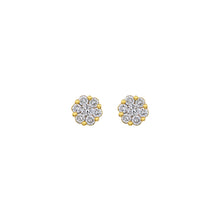 Load image into Gallery viewer, 10ky .10ctw Diamond Cluster Earrings
