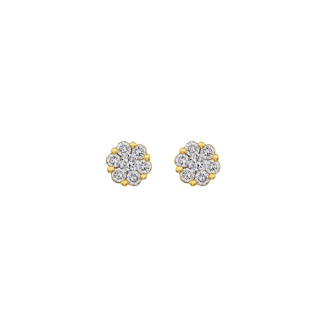 10ky .10ctw Diamond Cluster Earrings