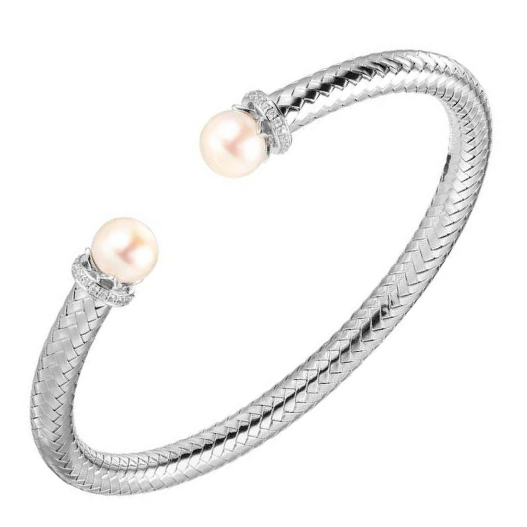 Charles Garnier Silver Cz Cuff Bracelet