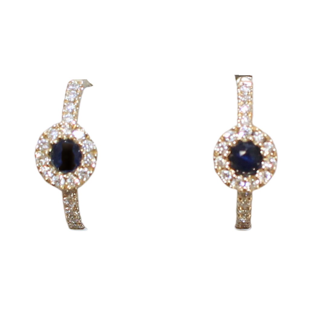 Sapphire And Diamond Hoop Earrings