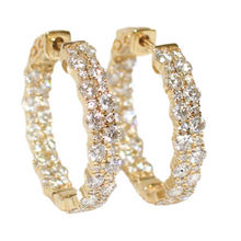 Load image into Gallery viewer, Diamond Inside Out Hoop Earrings
