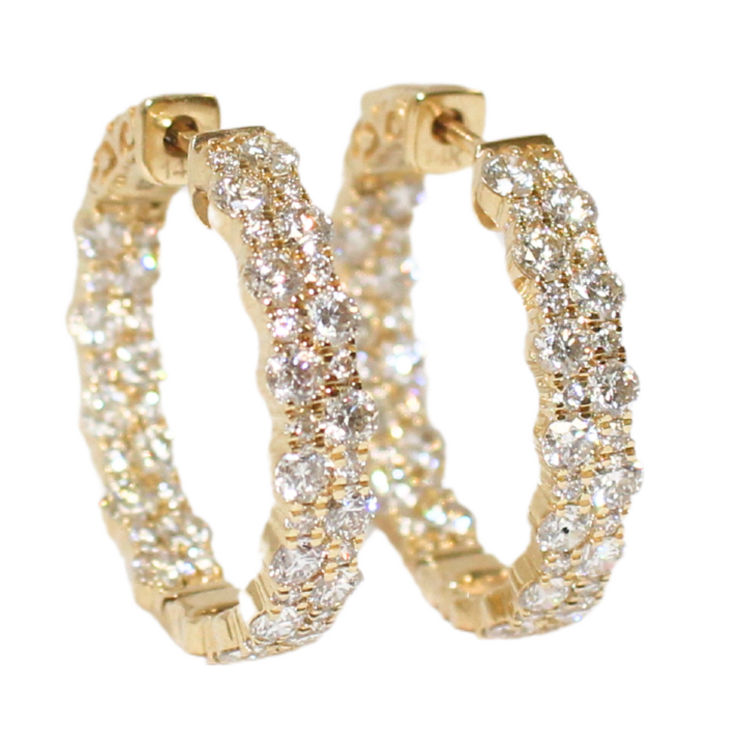 Diamond Inside Out Hoop Earrings