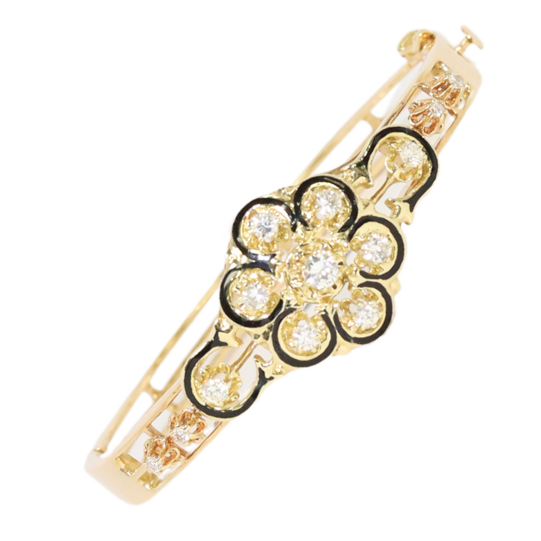 Diamond And Enamel Bangle