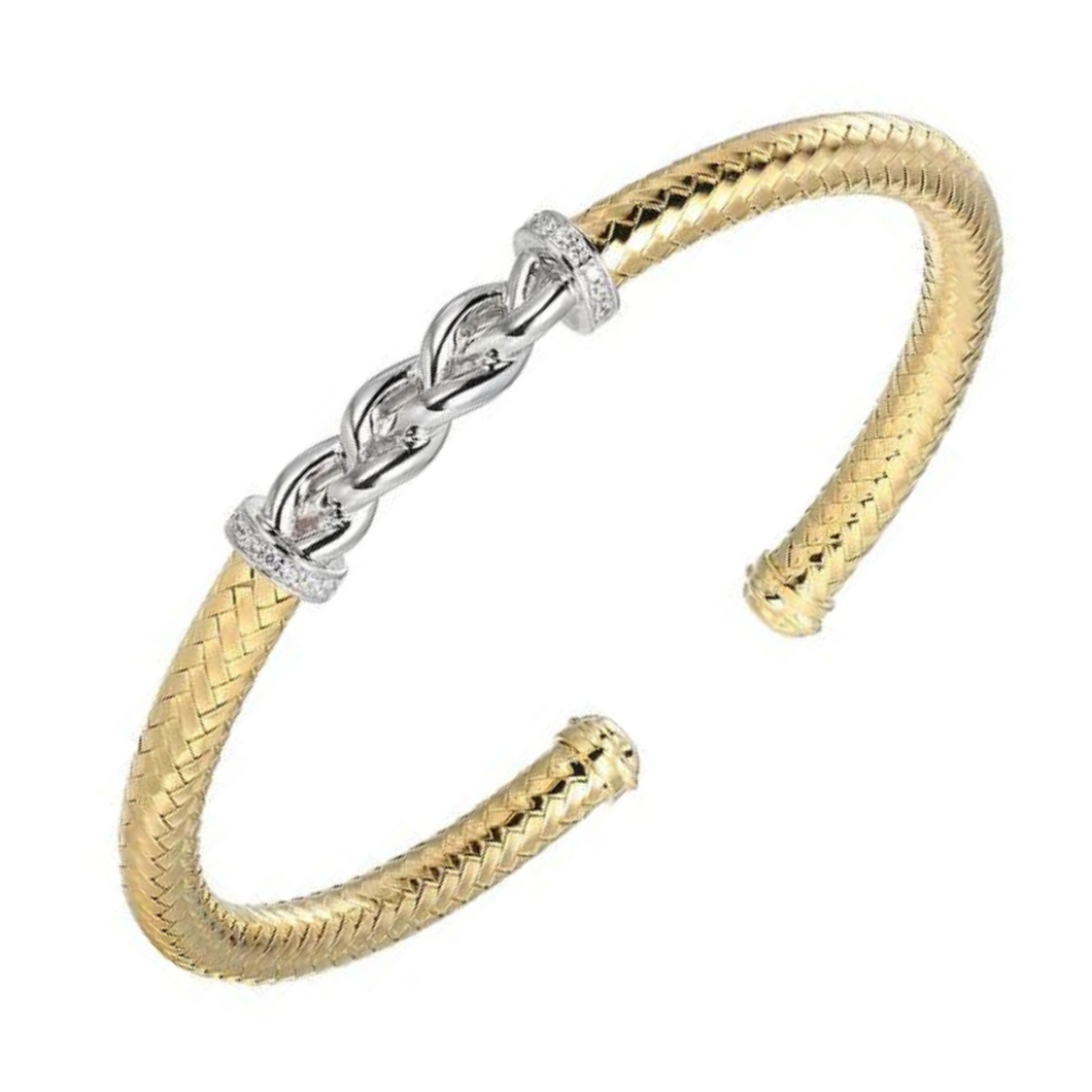 Charles Garnier Tutone Cz Cuff Bracelet