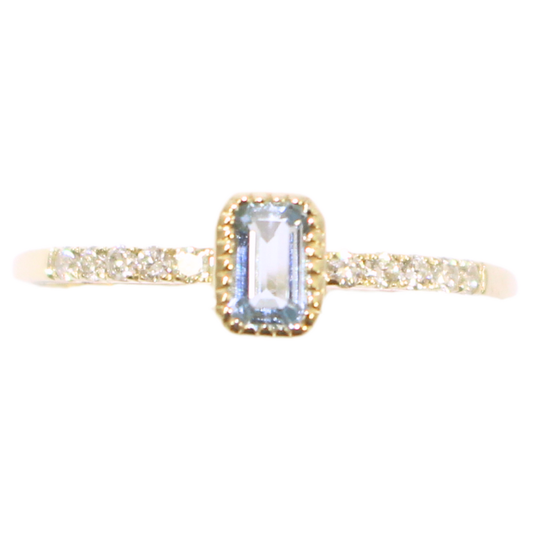 Aqua And Diamond Ring