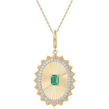 Load image into Gallery viewer, 14KY Emerald And Diamond Charm
