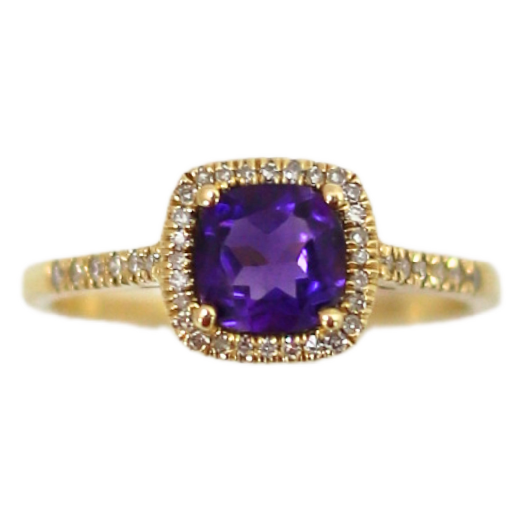 Amethyst And Diamond Ring