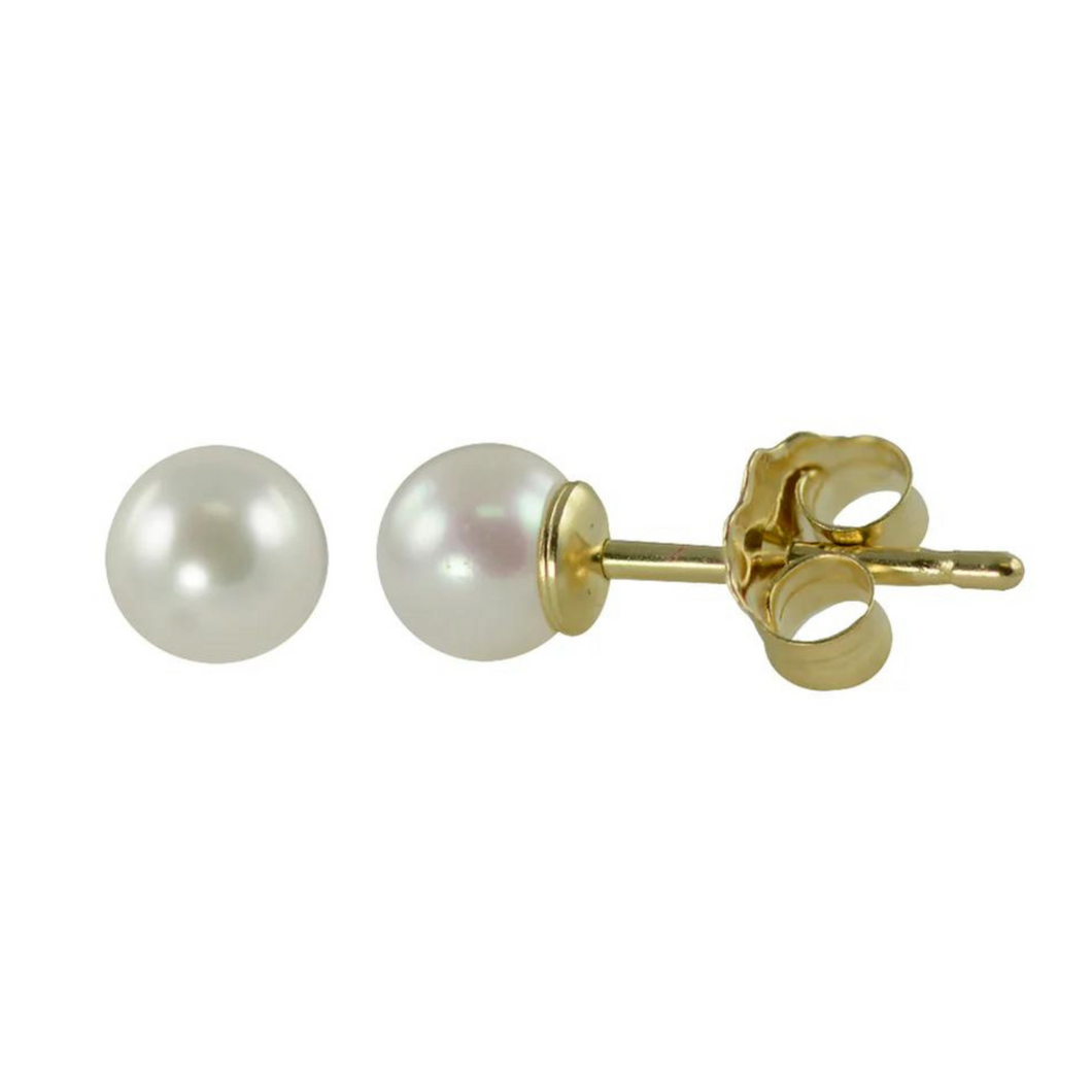 14ky 4mm AA Pearl Stud Earrings