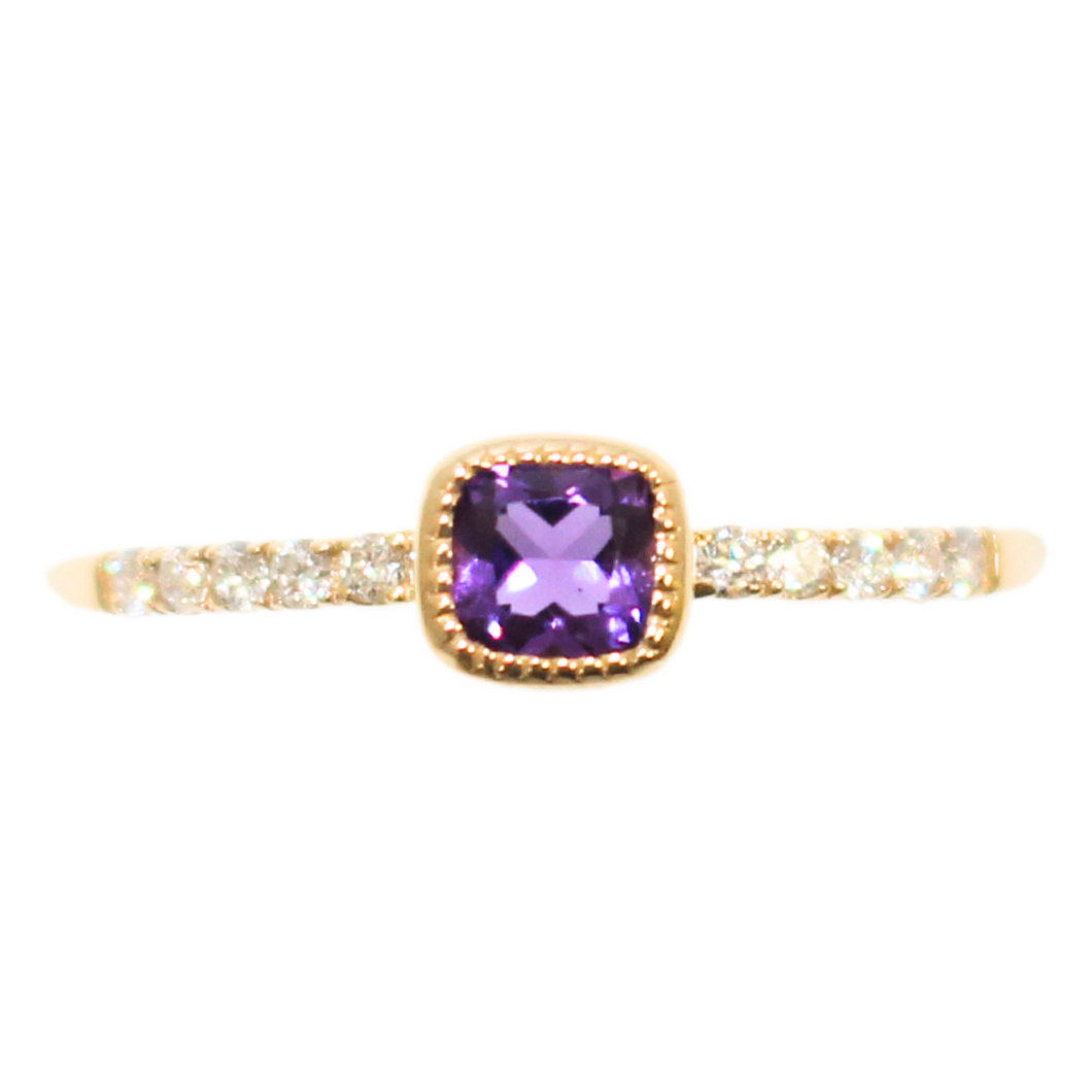 Amethyst And Diamond Ring