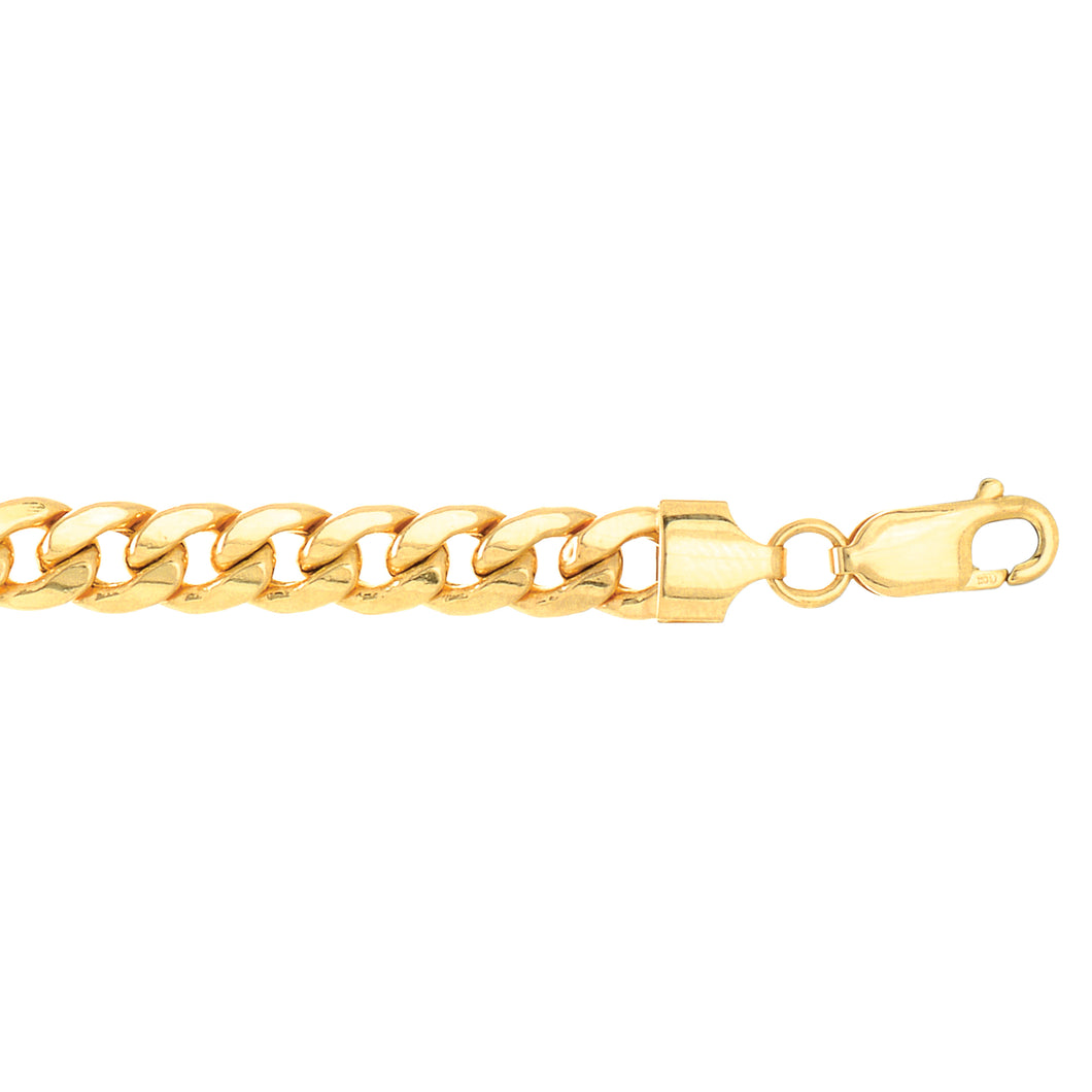 Semi-Solid Miami Cuban Chain Bracelet With Lobster Clasp