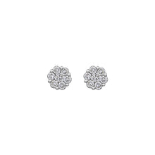 Load image into Gallery viewer, 10kw 1/4 ctw Diamond Cluster Earrings
