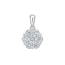 Load image into Gallery viewer, 10kw 1/4 ctw Diamond Cluster Necklace
