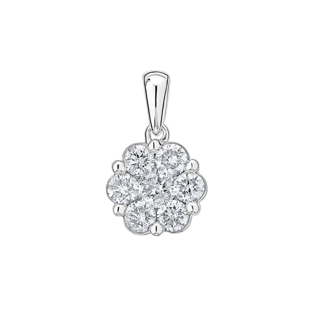 10kw 1/4 ctw Diamond Cluster Necklace