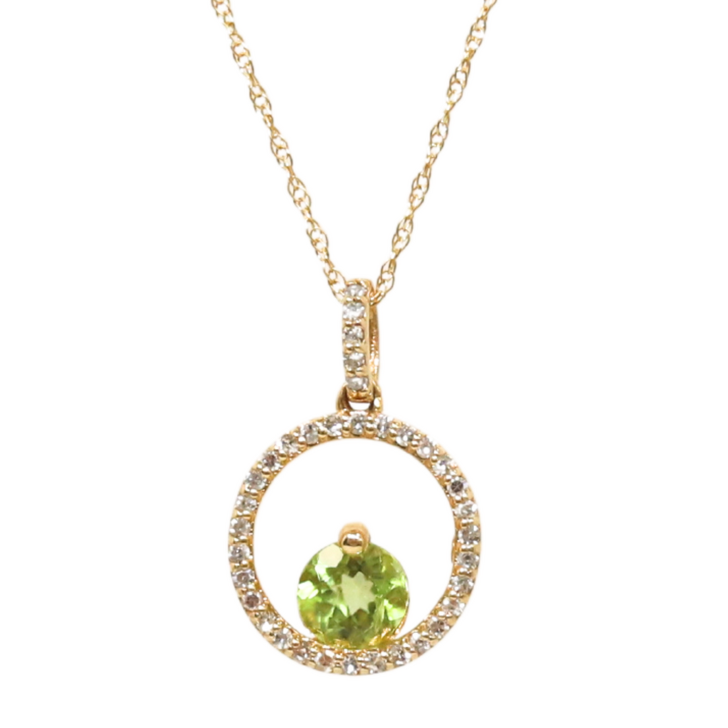 Debbie Peridot and Diamond Necklace