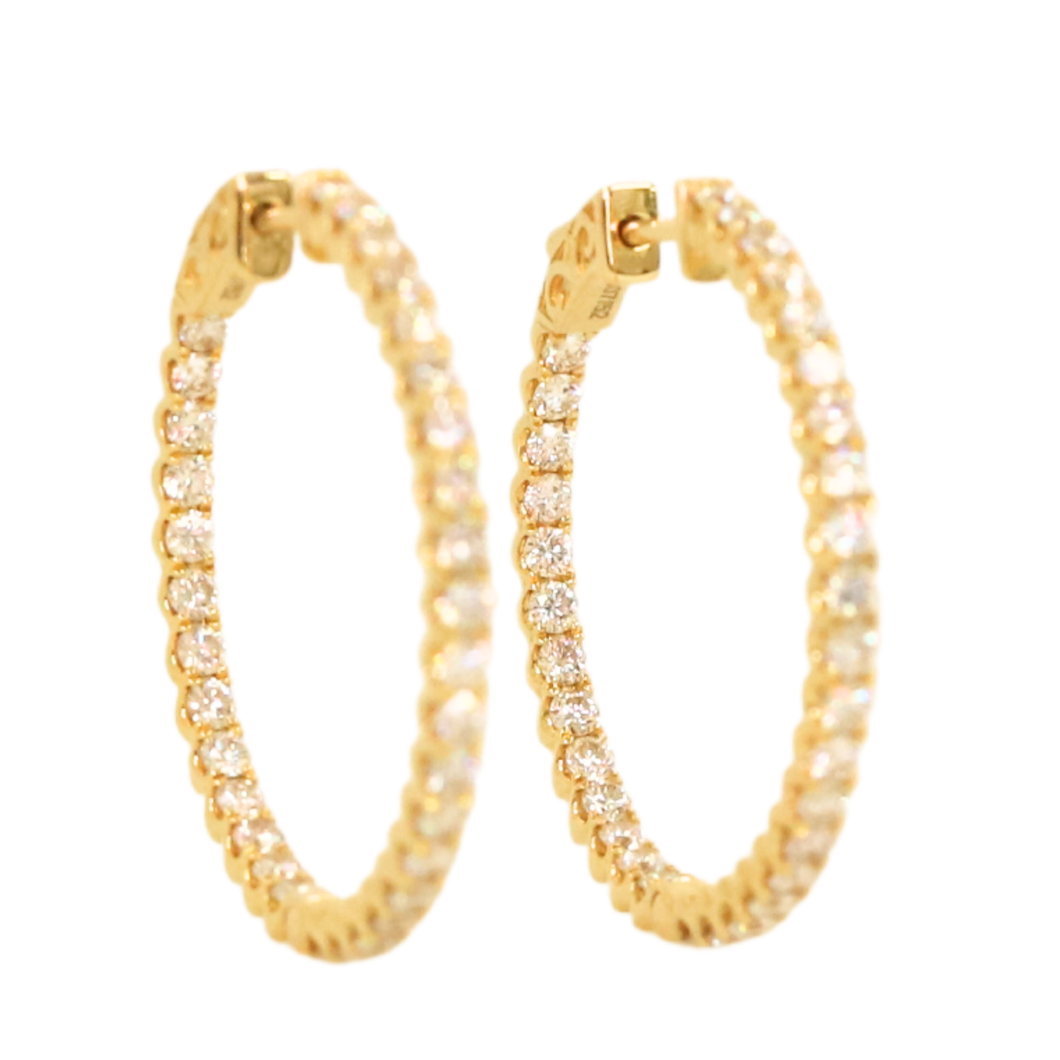 Diamond Inside Out Hoop Earrings