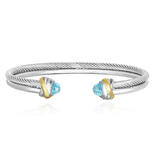 Load image into Gallery viewer, Bessie Blue Topaz Cuff Bracelet
