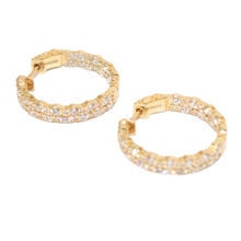 Load image into Gallery viewer, Diamond Inside Out Hoop Earrings
