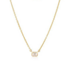 Load image into Gallery viewer, Emerald Cut Diamond Solitiare Necklace
