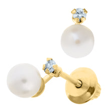 Load image into Gallery viewer, Pearl And Diamond Earrings
