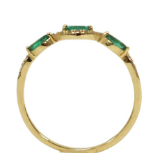 Load image into Gallery viewer, 14ky Emerald And Diamond Stackable Ring
