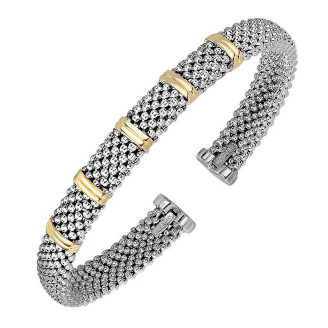 Sylvia Diamond Bar Popcorn Cuff Bangle