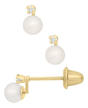 Load image into Gallery viewer, Pearl And Diamond Earrings
