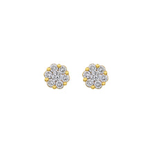 Load image into Gallery viewer, 10ky 1/3 ctw Diamond Cluster Earrings
