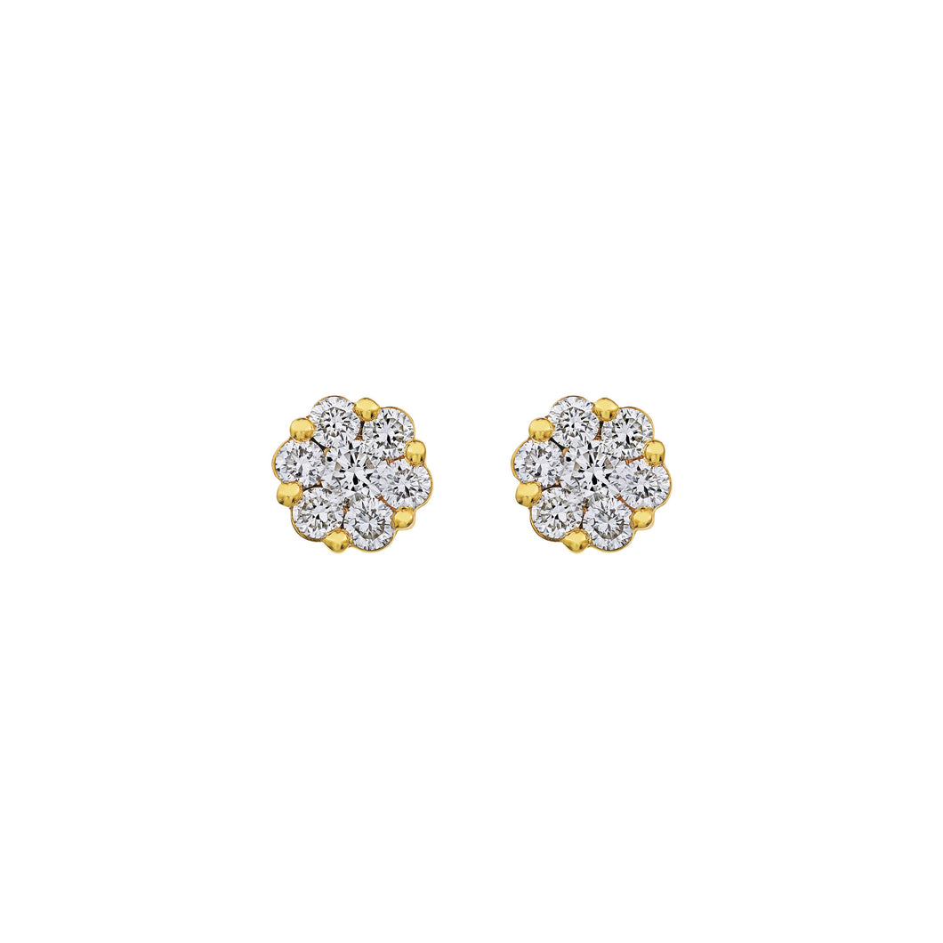 10ky 1/3 ctw Diamond Cluster Earrings