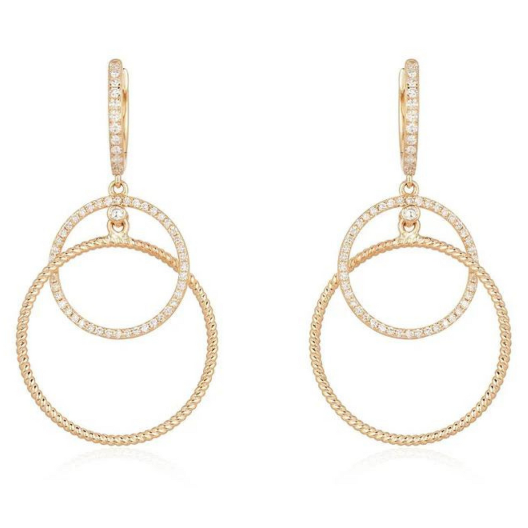 Diamond Interlocking Circle Earrings