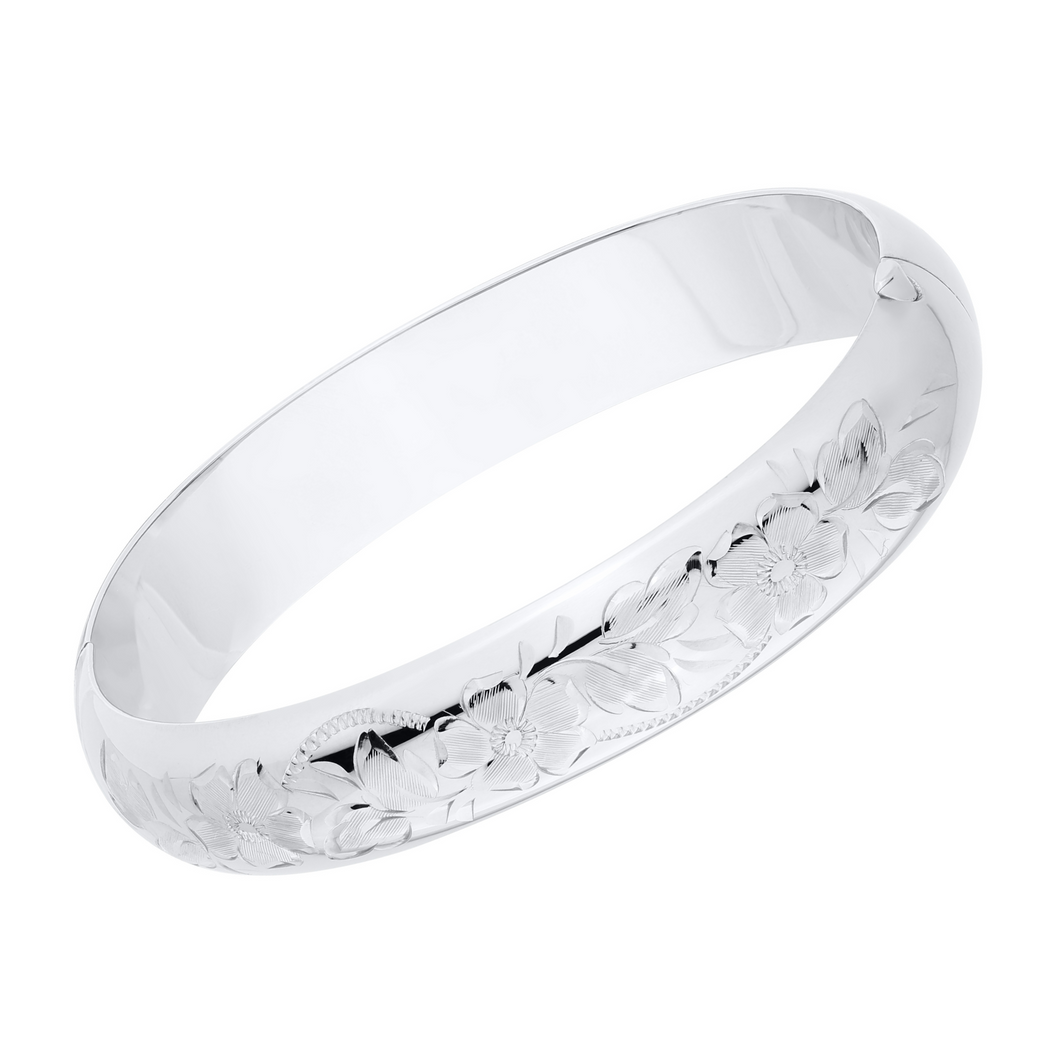 Sterling Hand Engraved Bangle Bracelet