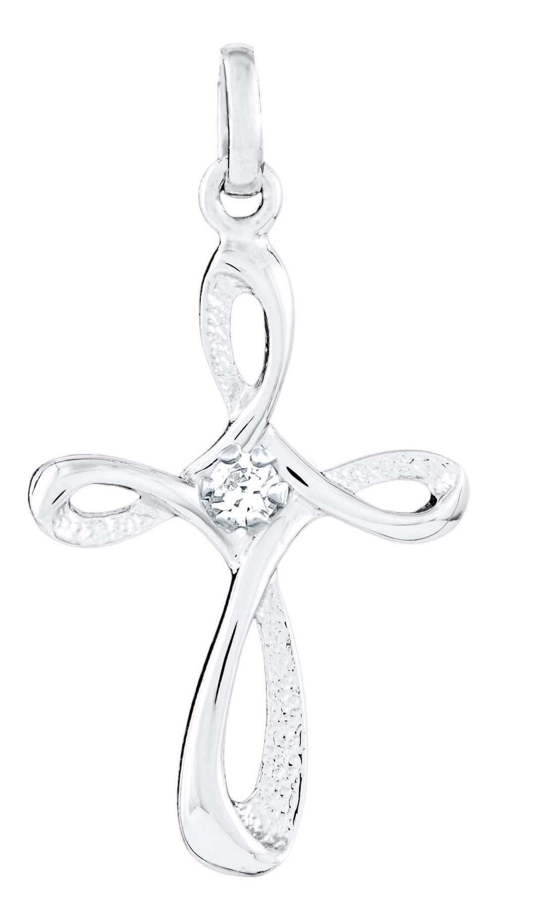 Sterling Diamond Cross Necklace