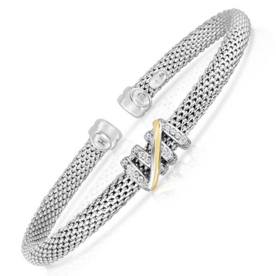 Diamond Tally Popcorn Cuff Bangle