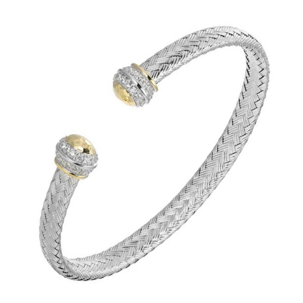 Charles Garnier Tutone Cz Cuff Bracelet