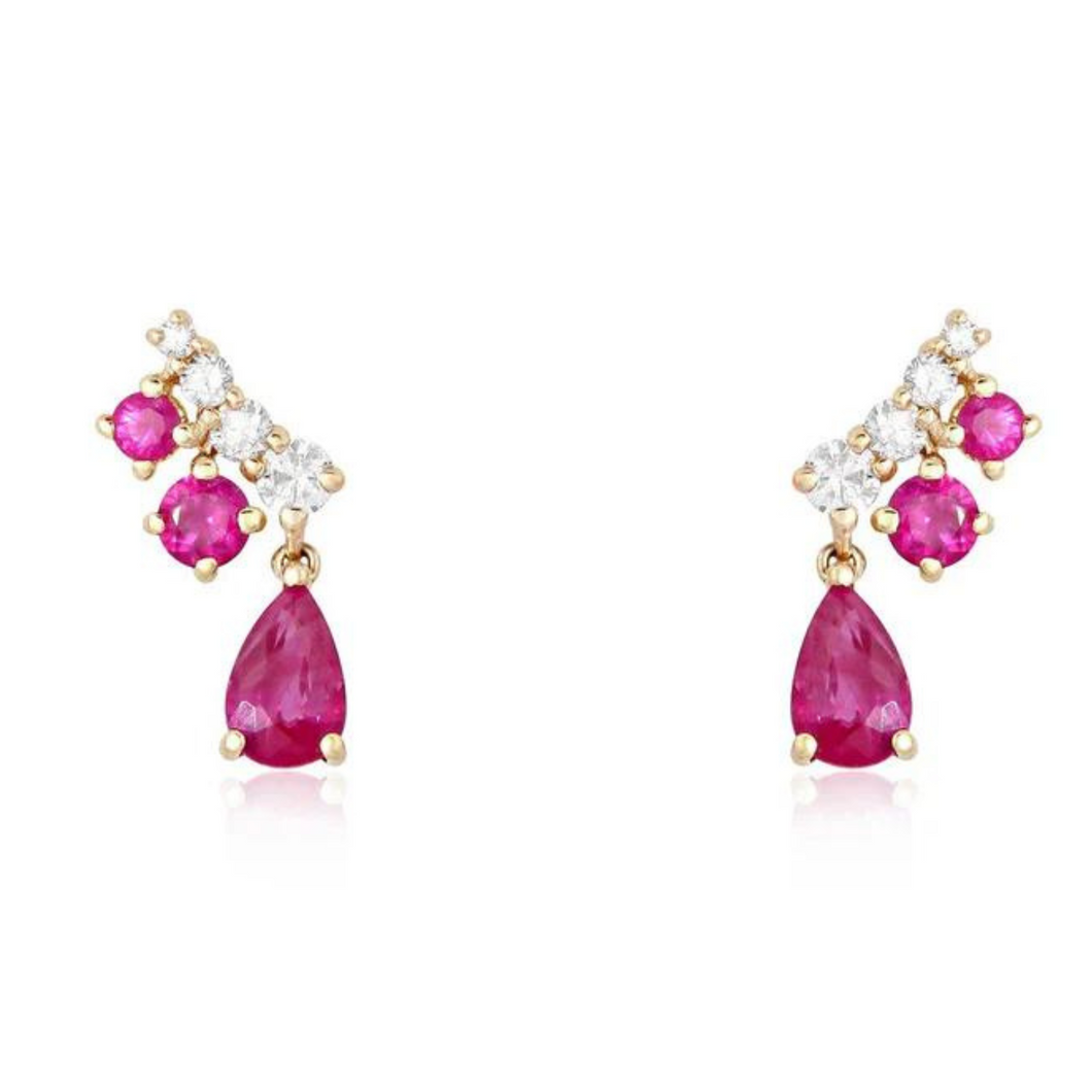 Ruby And Diamond Earrings