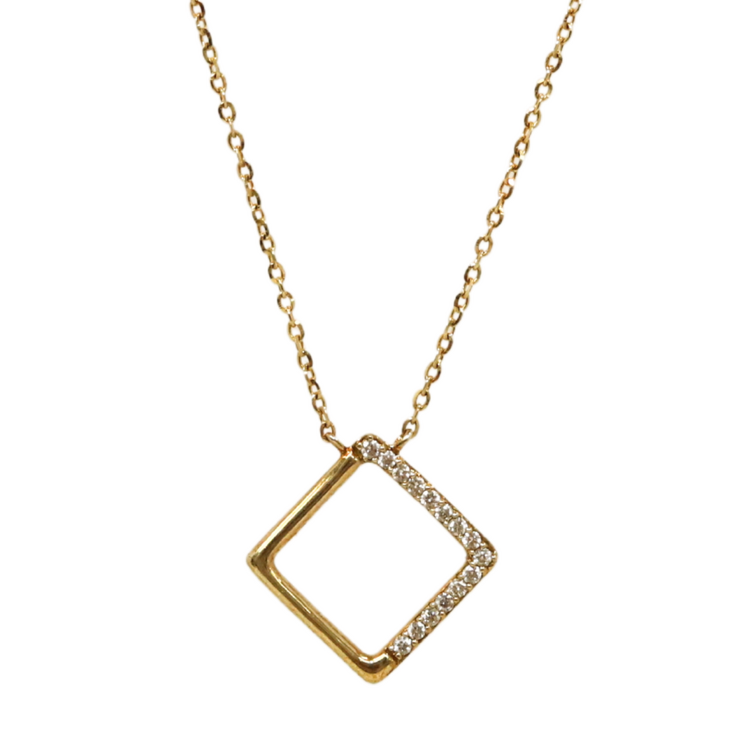 Square Diamond Necklace