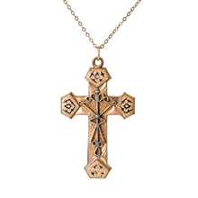 Load image into Gallery viewer, Circa 19Th Century Victorian Enamel Cross Necklac
