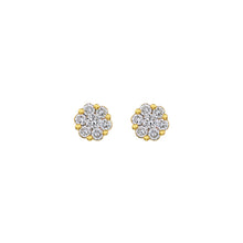 Load image into Gallery viewer, 10ky 1/4 ctw Diamond Cluster Earrings
