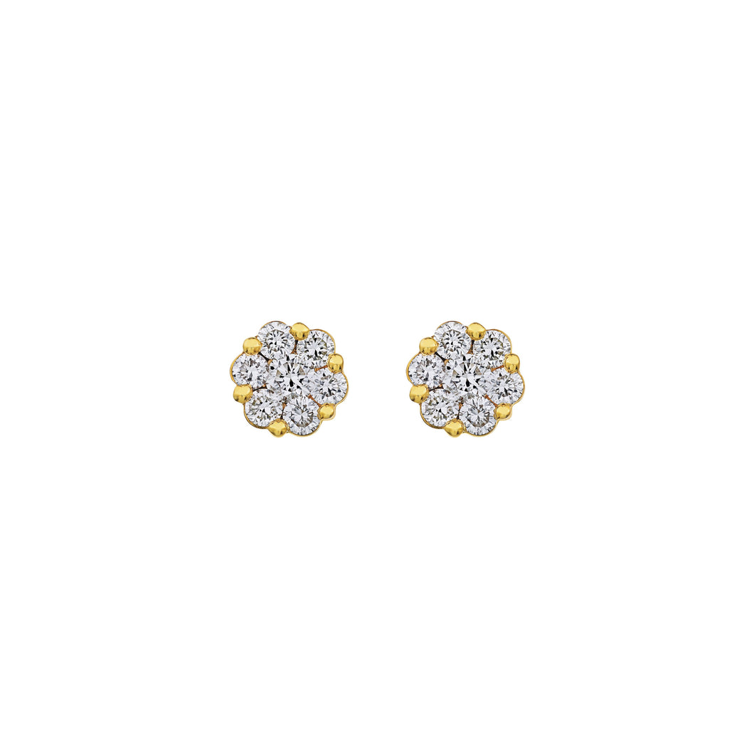 10ky 1/4 ctw Diamond Cluster Earrings