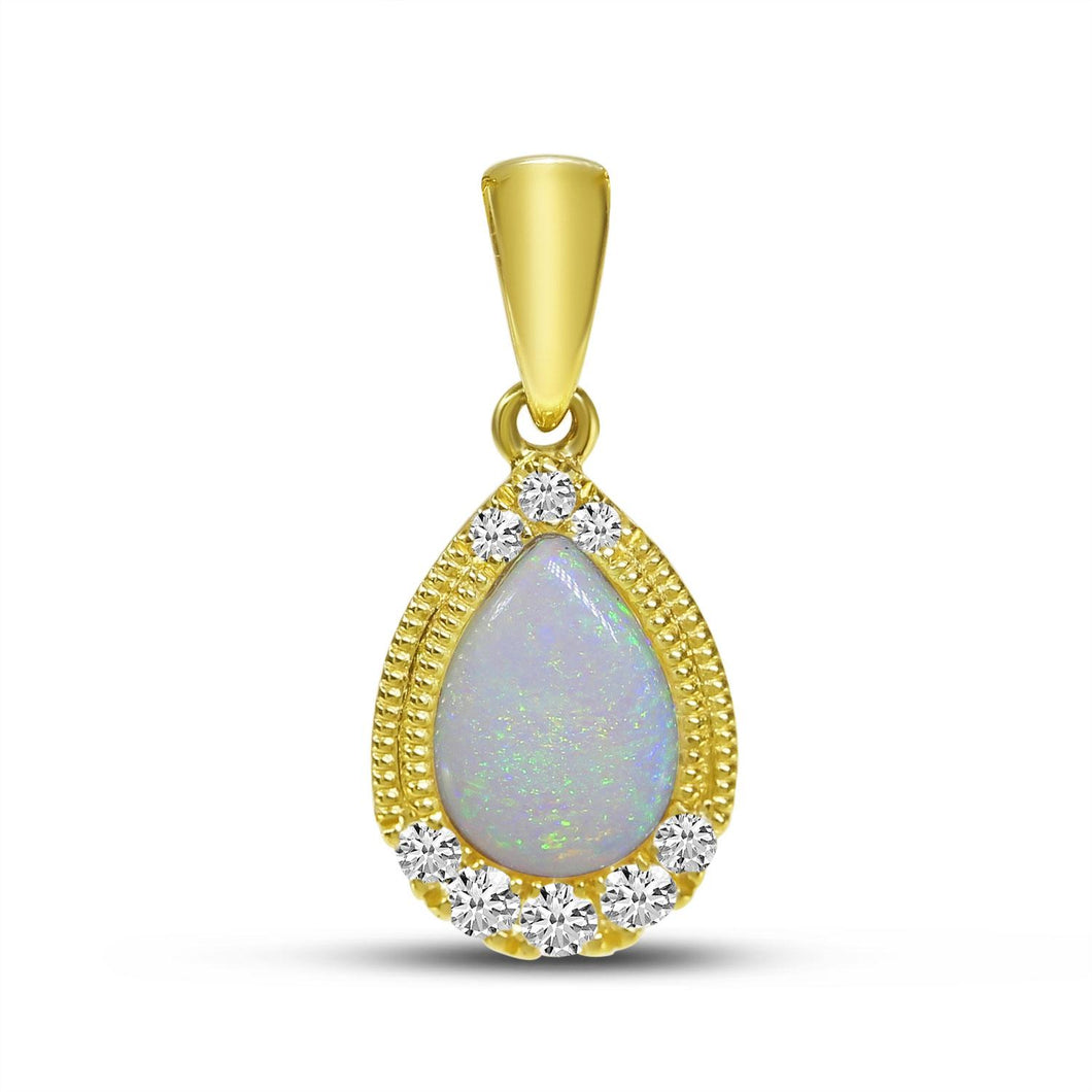 Opal And Diamond Pendant