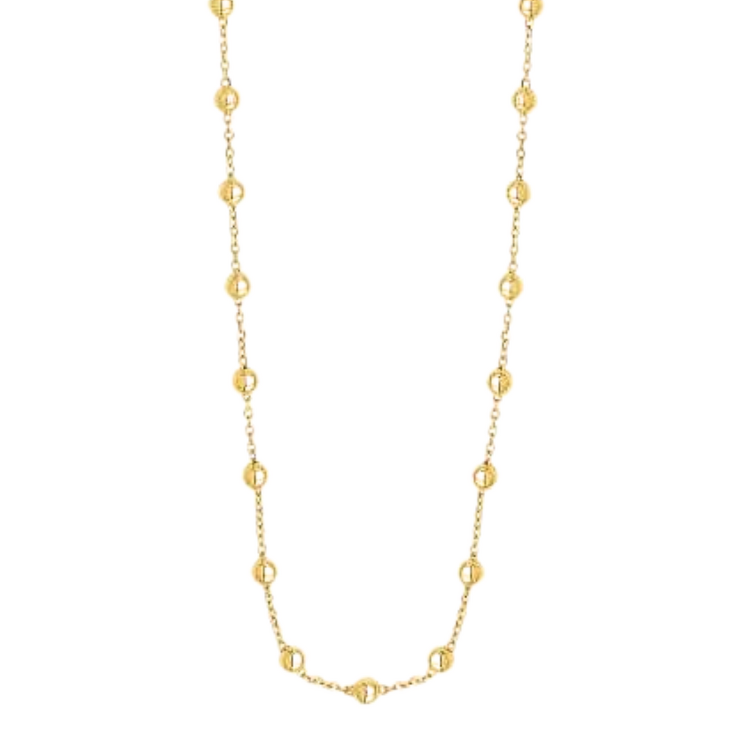 14K Layering Saturn Bead Necklace