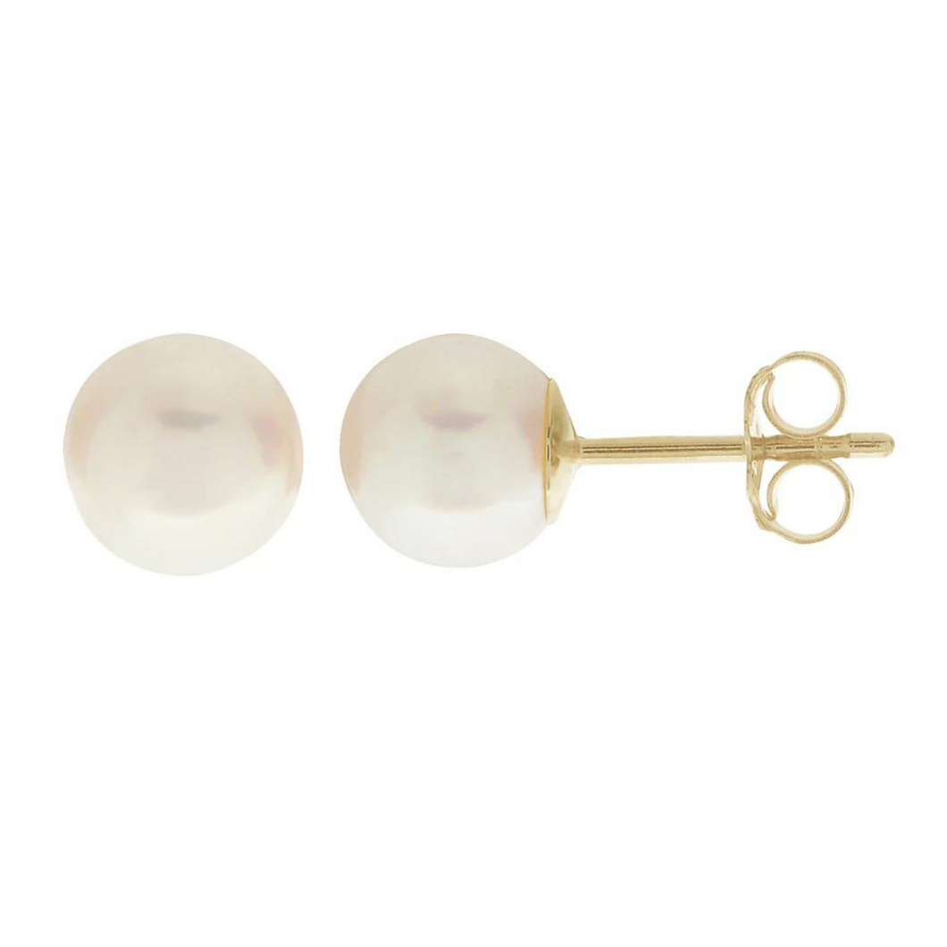 14ky 6mm A Pearl Stud Earrings