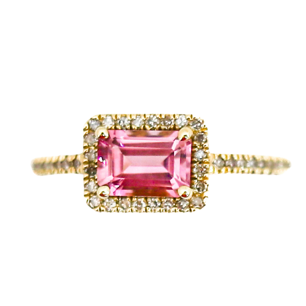 Pink Tourmaline And Diamond Ring