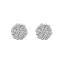 Load image into Gallery viewer, 10kw 3/4 ctw Diamond Cluster Earrings
