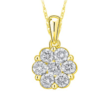 Load image into Gallery viewer, 10ky 1.0ctw Diamond Cluster Necklace
