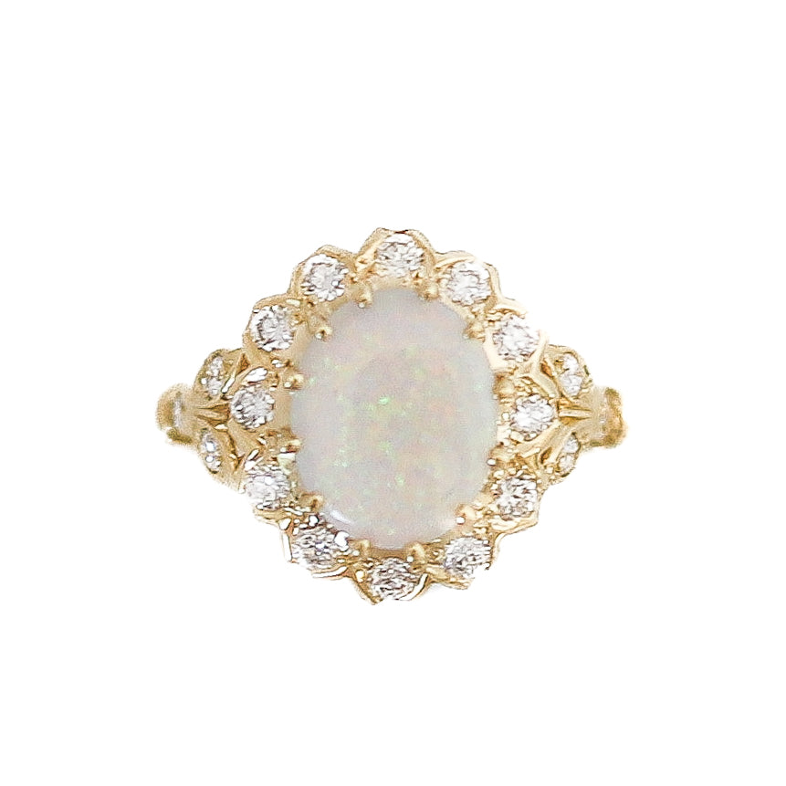 Opal And Diamond Ring